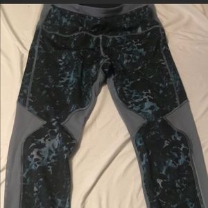 Lululemon Black blue cutout mesh